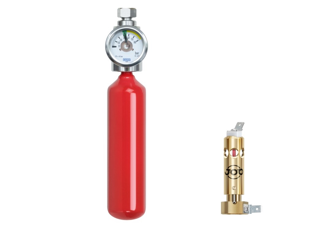 AMFE Löschmittelzylinder inkl. analogem Druckmanometer mit R-AMFE